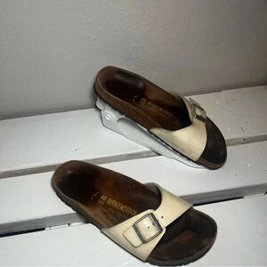 Birkenstock Madrid womens white slide sandals size 9